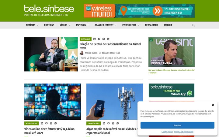 Screenshot of telesintese.com.br