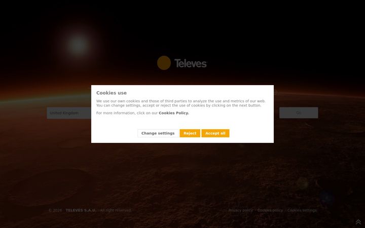 Screenshot of televes.com