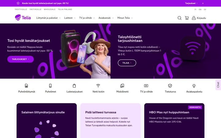 Ekraanipilt saidist telia.fi