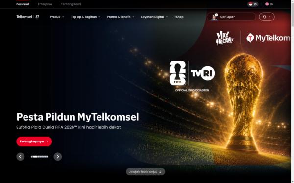 Screenshot of telkomsel.com