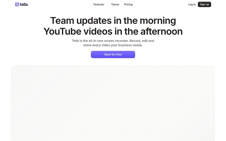 Screenshot of tella.com