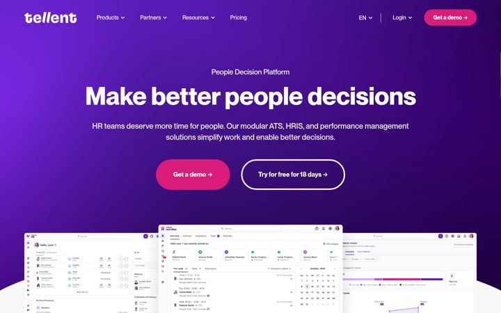 Screenshot of tellent.com
