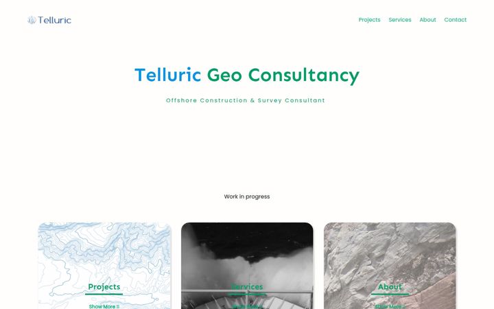 Screenshot stránky telluric.no