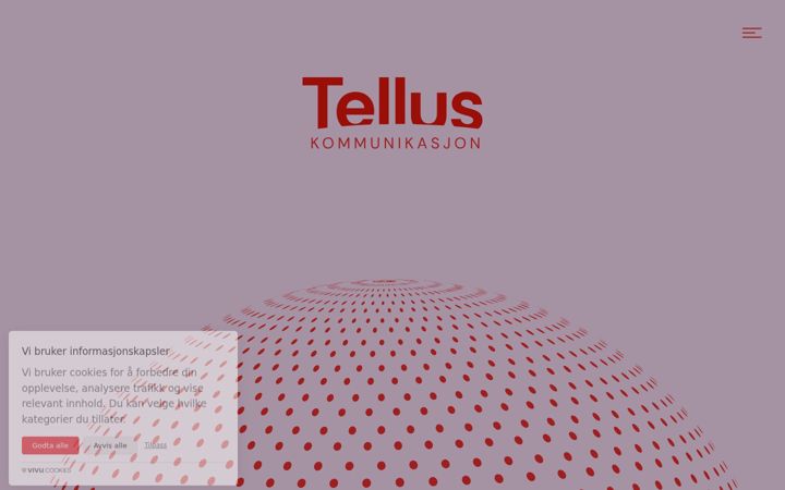 Screenshot van telluskom.no