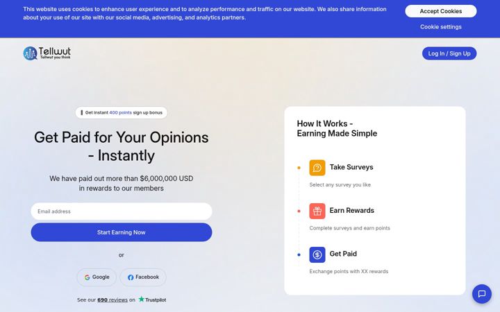 Screenshot of tellwut.com