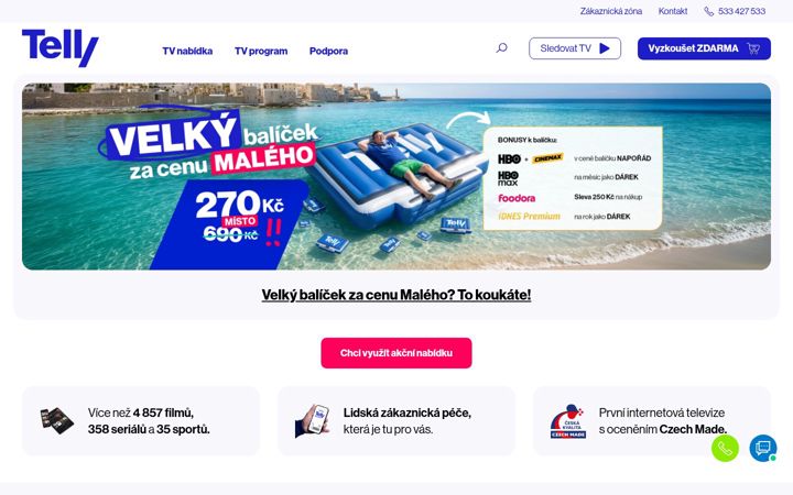 Screenshot of telly.cz