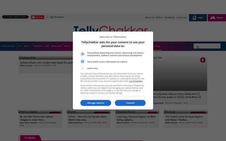 Screenshot of tellychakkar.com