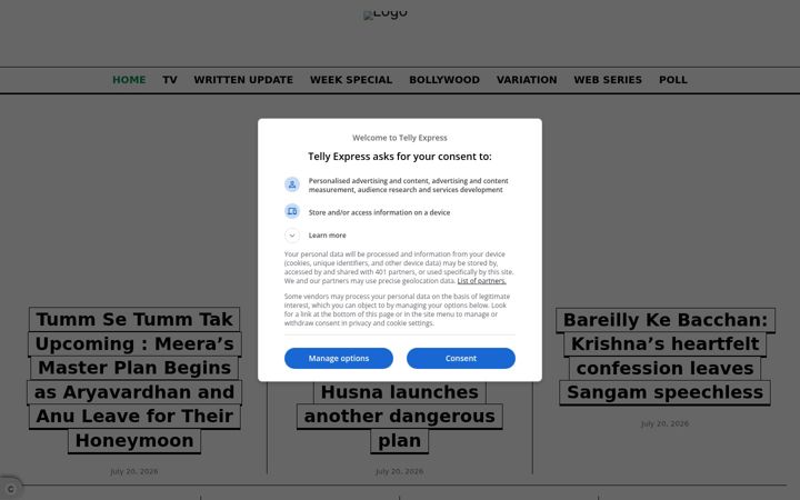 Screenshot of tellyexpress.com