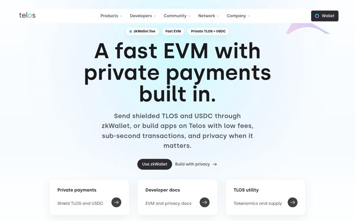 Skjermbilde av telos.net