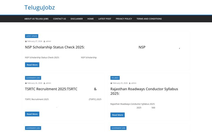 Screenshot of telugujobzhub.in
