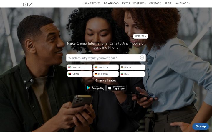 Screenshot of telz.com