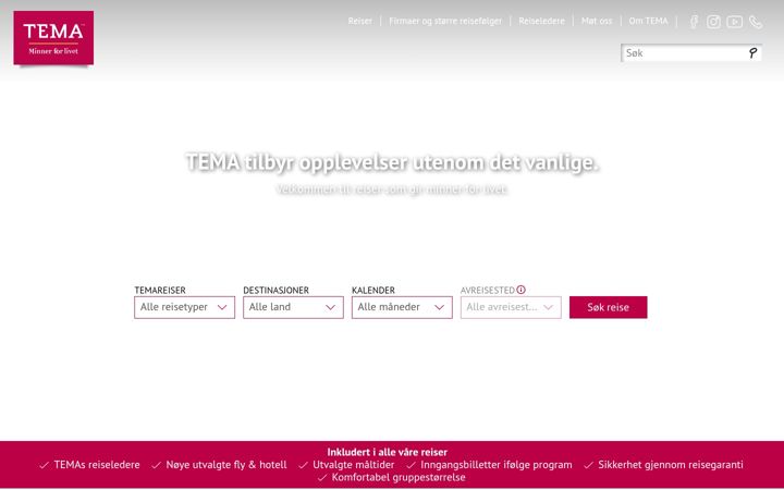 Screenshot van tema-reiser.no