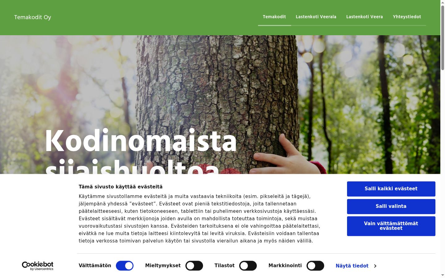 Screenshot del banner di consenso mostrato prima di qualsiasi interazione