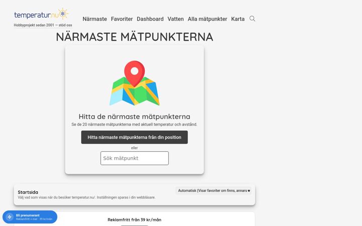 Skärmbild av temperatur.nu