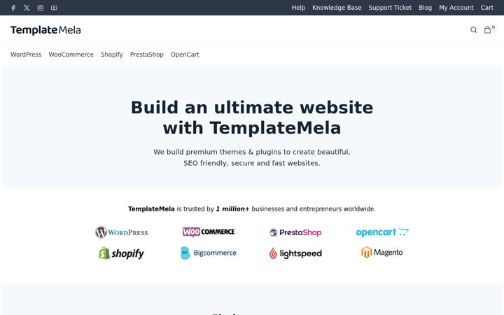 Screenshot of templatemela.com