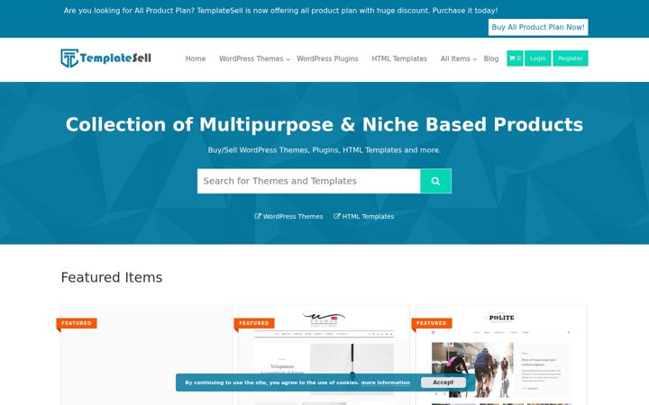 Screenshot of templatesell.com