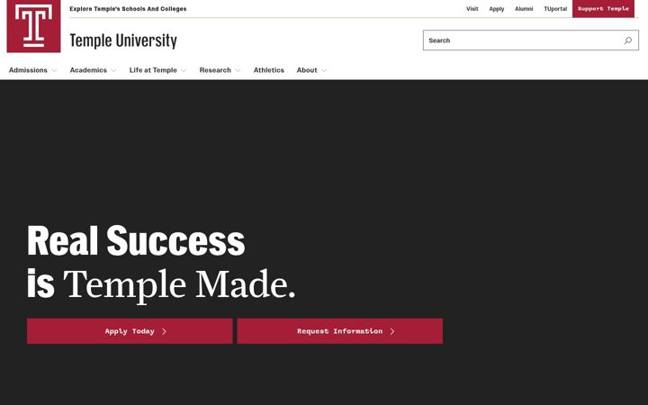 Screenshot von temple.edu
