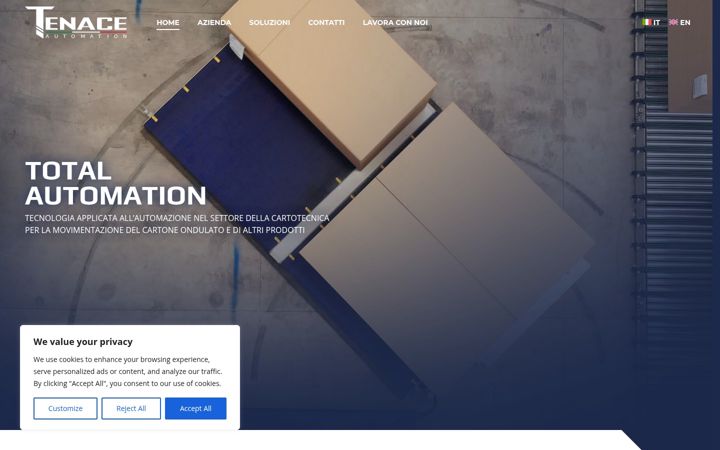Screenshot di tenaceautomation.com
