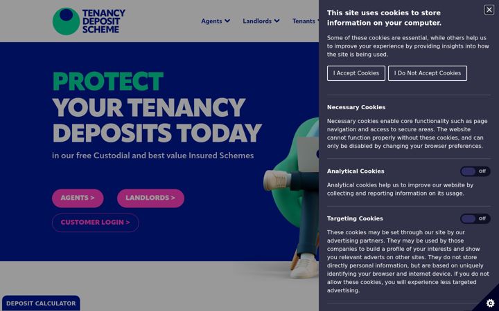 Snímek obrazovky tenancydepositscheme.com