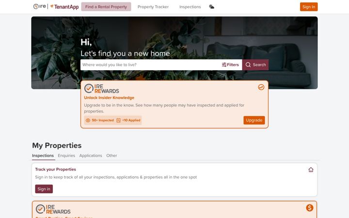 Screenshot of tenantapp.com.au