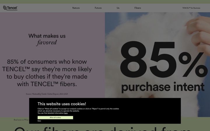 Screenshot of tencel.com