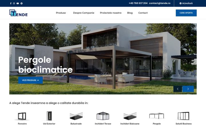 Screenshot von tende-design.ro