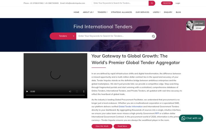 Screenshot ta' tenderimpulse.com