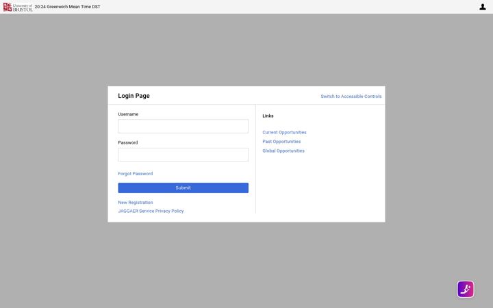 Screenshot of tenders-prep.bris.ac.uk