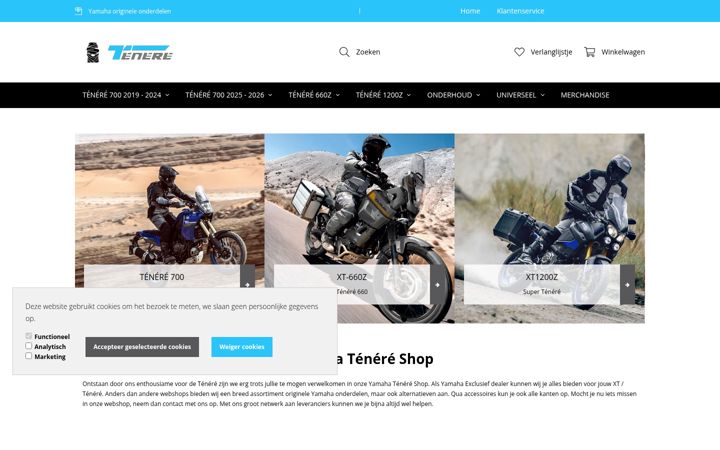Captura de ecrã de tenereshop.nl
