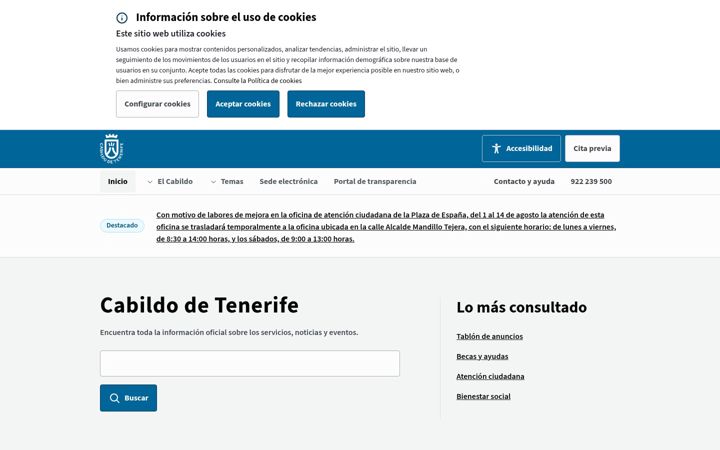 Screenshot ta' tenerife.es