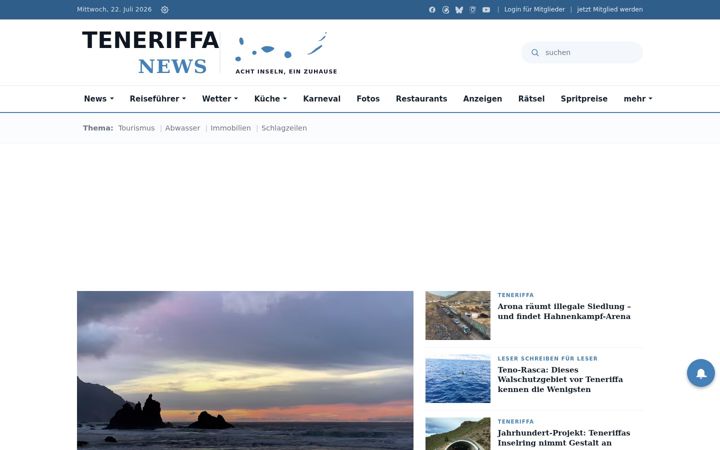 Screenshot of teneriffa-news.com