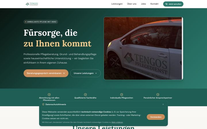 Skärmbild av tengospflegedienst.com