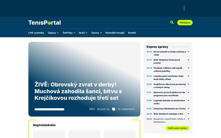 Screenshot of tenisportal.cz