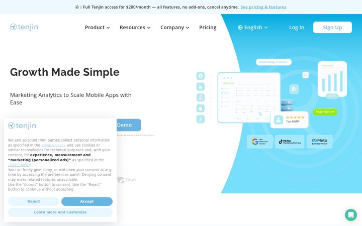 Screenshot ta' tenjin.io