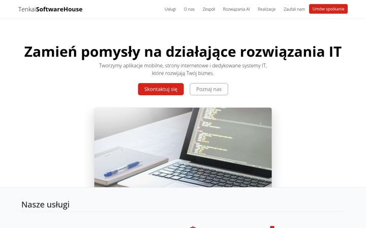 Captura de pantalla de tenkai.pl
