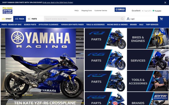 Screenshot of tenkateracingproducts.com