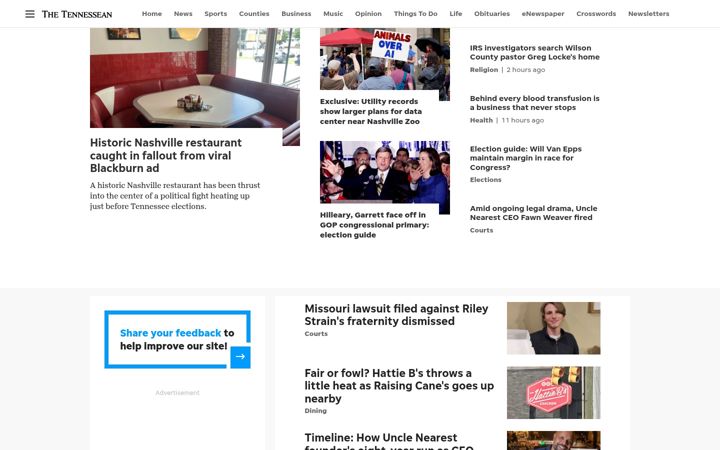 Screenshot von tennessean.com