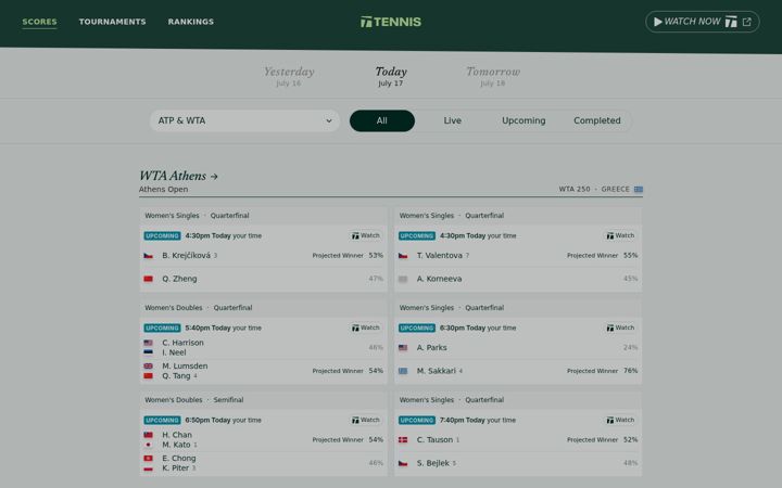 Screenshot stránky tennis.com