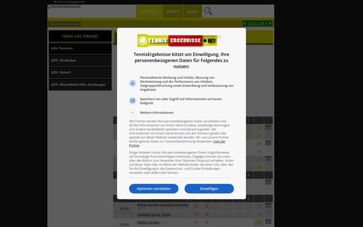 Screenshot of tennisergebnisse.net