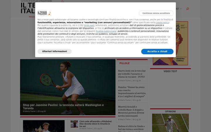 Screenshot of tennisitaliano.it