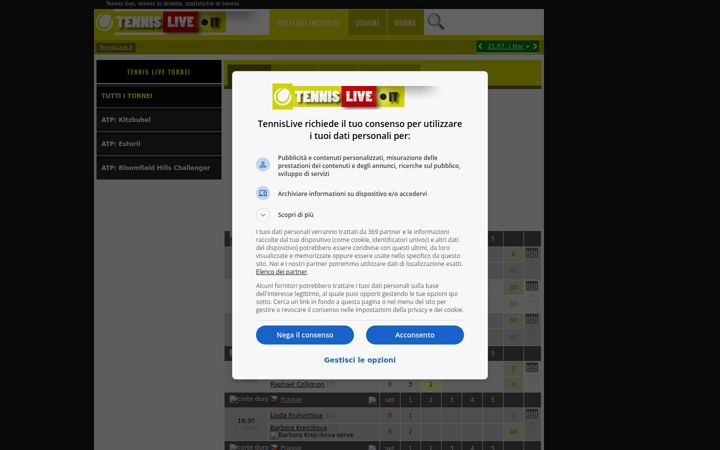 Screenshot of tennislive.it