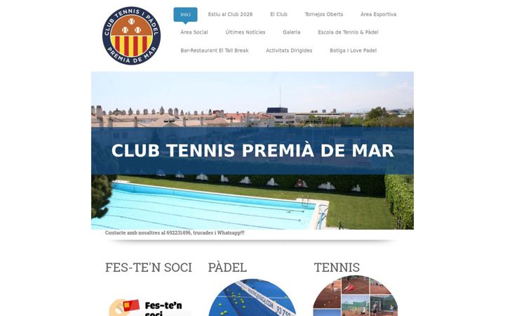 Screenshot stránky tennispremiamar.com