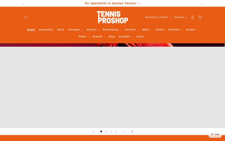 Ekraanipilt saidist tennisproshop.at