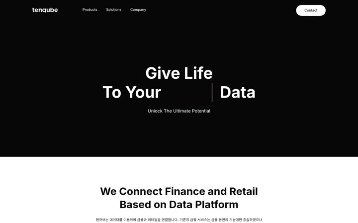 Screenshot van tenqube.com