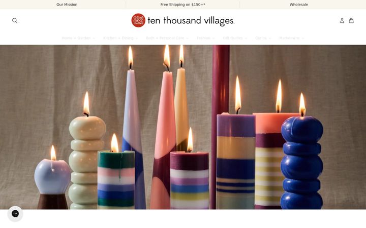 Screenshot of tenthousandvillages.com
