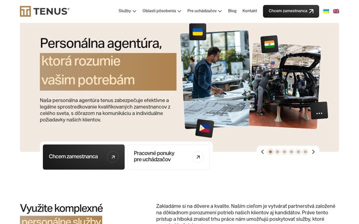 Screenshot of tenus.sk