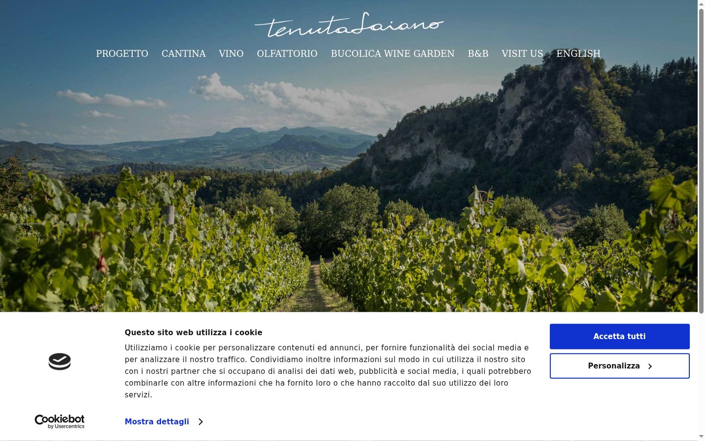 Screenshot del banner di consenso mostrato prima di qualsiasi interazione