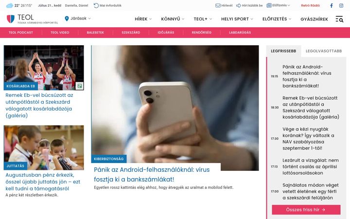 Screenshot of teol.hu