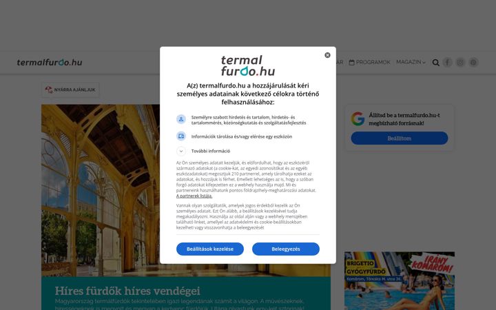 Screenshot of termalfurdo.hu