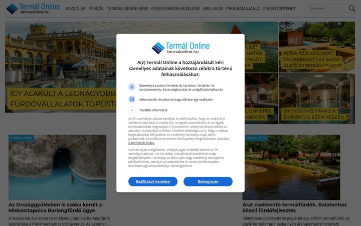 Skærmbillede af termalonline.hu